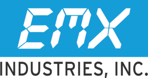 EMX Industries blue and white logo
